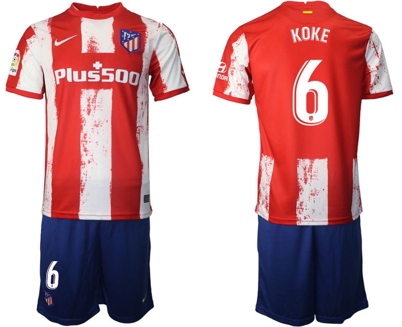 Men 2021-2022 Club Atletico Madrid home red #6 Nike Soccer Jersey